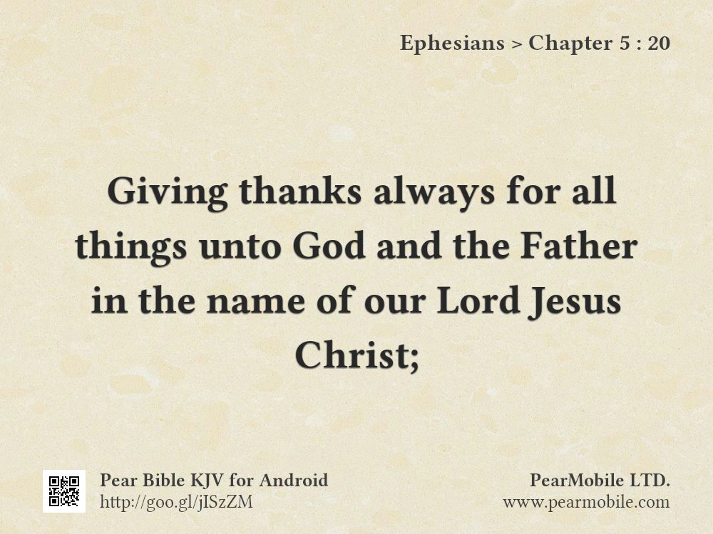 Ephesians, Chapter 5:20